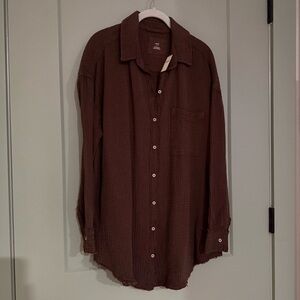 Aerie Gauzy Coverup Shirt
